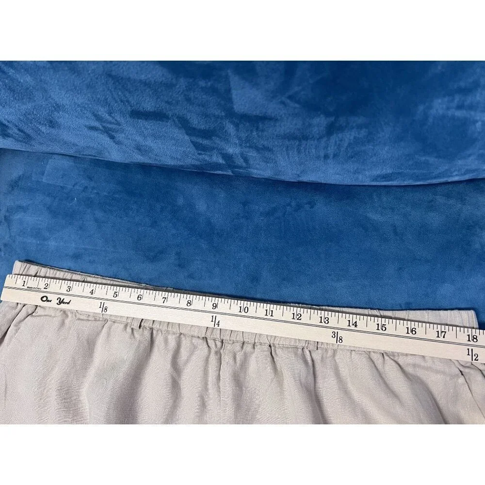 Quince Straight-Leg Pants Women XL Beige Natural Linen Elastic Waist Relax Resor